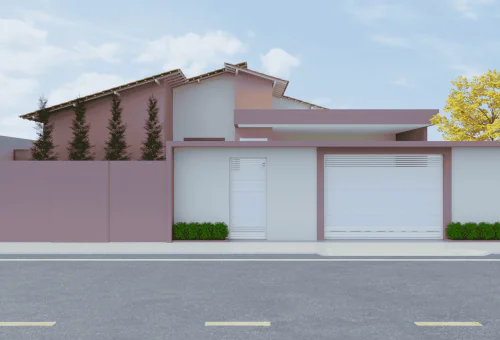 fachada alternativa com muro